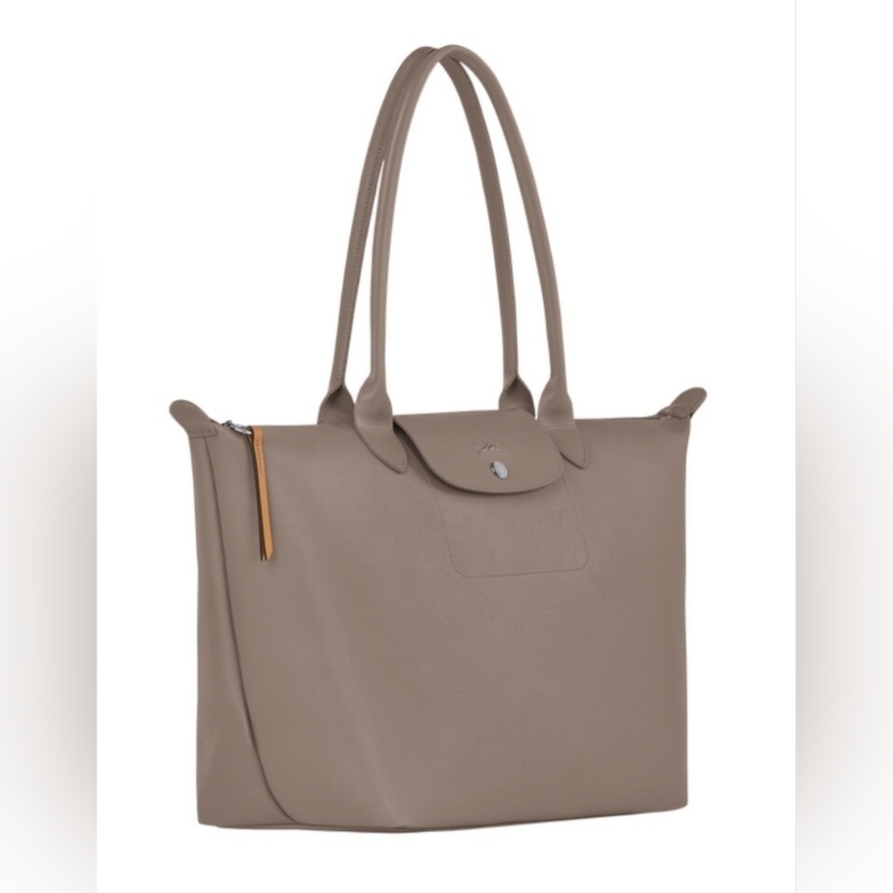 Large Longchamp City Le Pliage In Beige